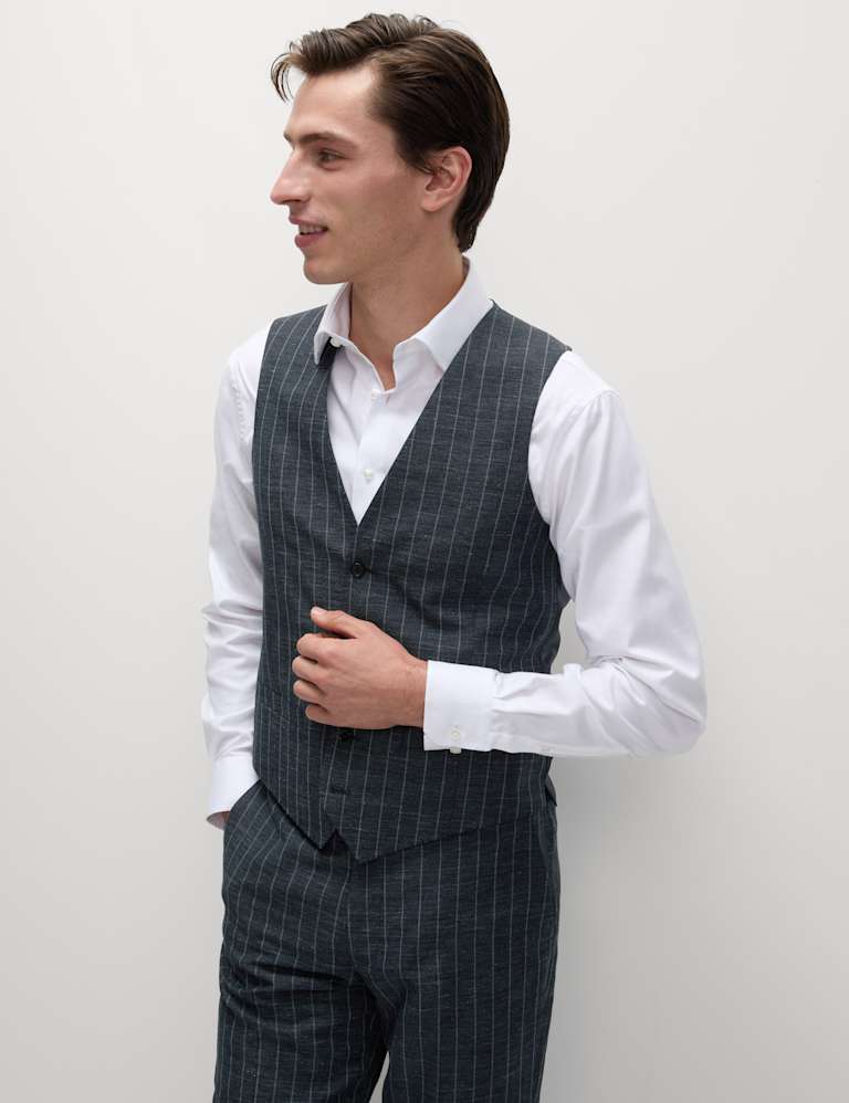 3 Piece Regular Fit Wool Rich Pinstripe Suit 3 of 6