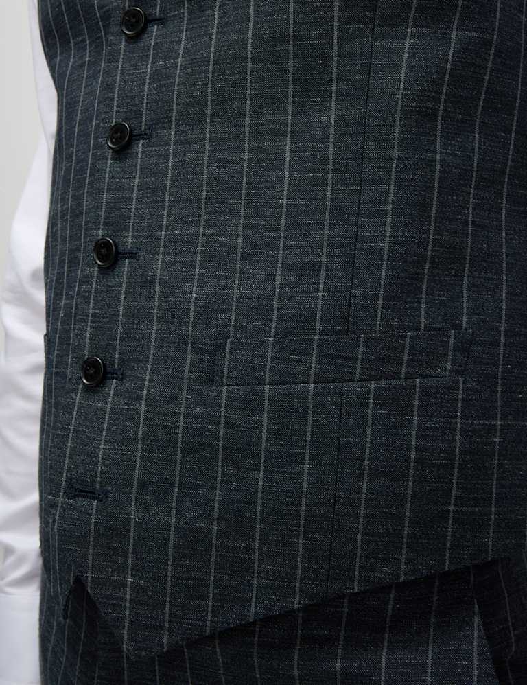 3 Piece Regular Fit Wool Rich Pinstripe Suit 6 of 6