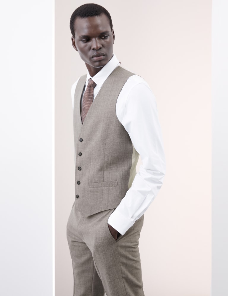 3 Piece Tailored Fit Pure Wool Check Suit 3 of 6