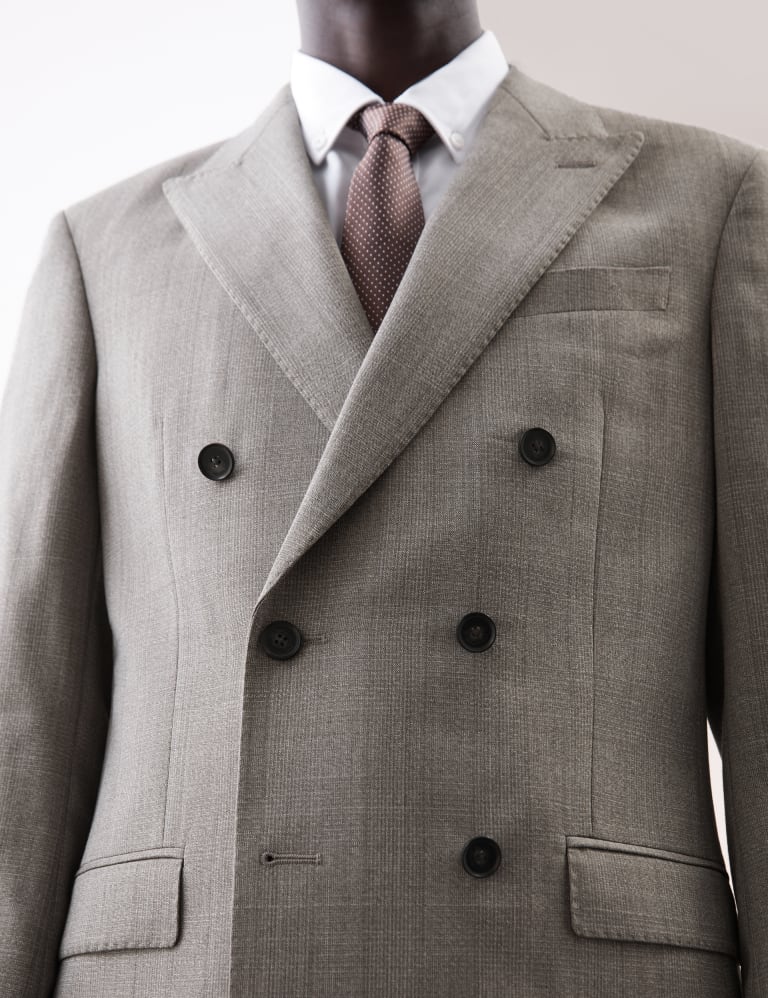 3 Piece Tailored Fit Pure Wool Check Suit 6 of 6