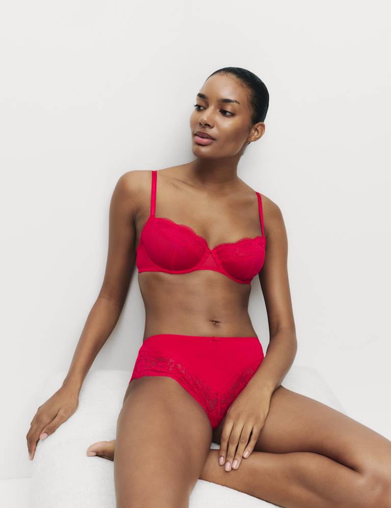 Jasmine Lace Wired Balcony Bra Set A-E 1 of 6