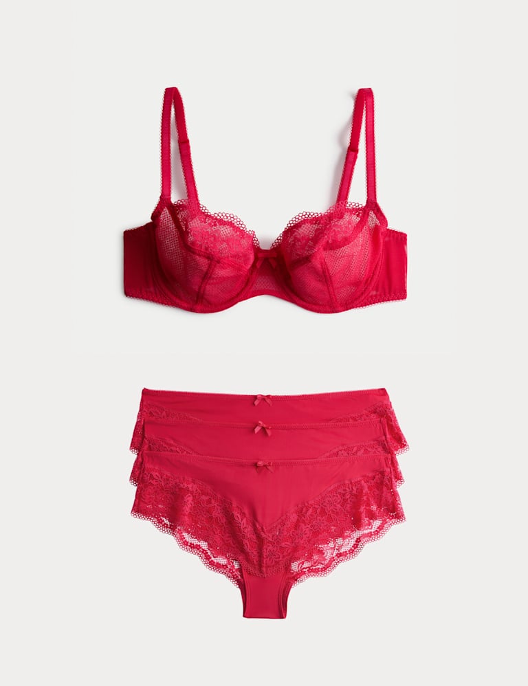 Jasmine Lace Wired Balcony Bra Set A-E 2 of 6