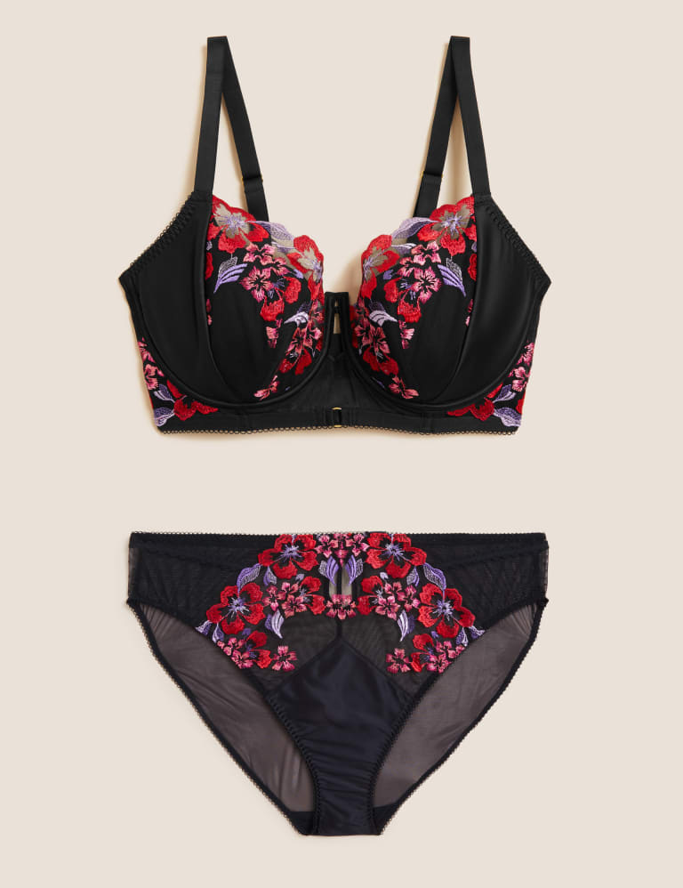 Isabella Embroidered Wired Full Cup Bra Set F-H 2 of 6