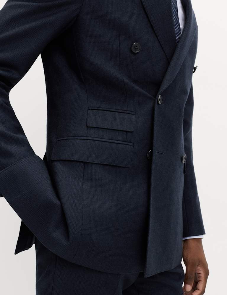 2 Piece Slim Fit Pure Wool Checked Suit 5 of 6