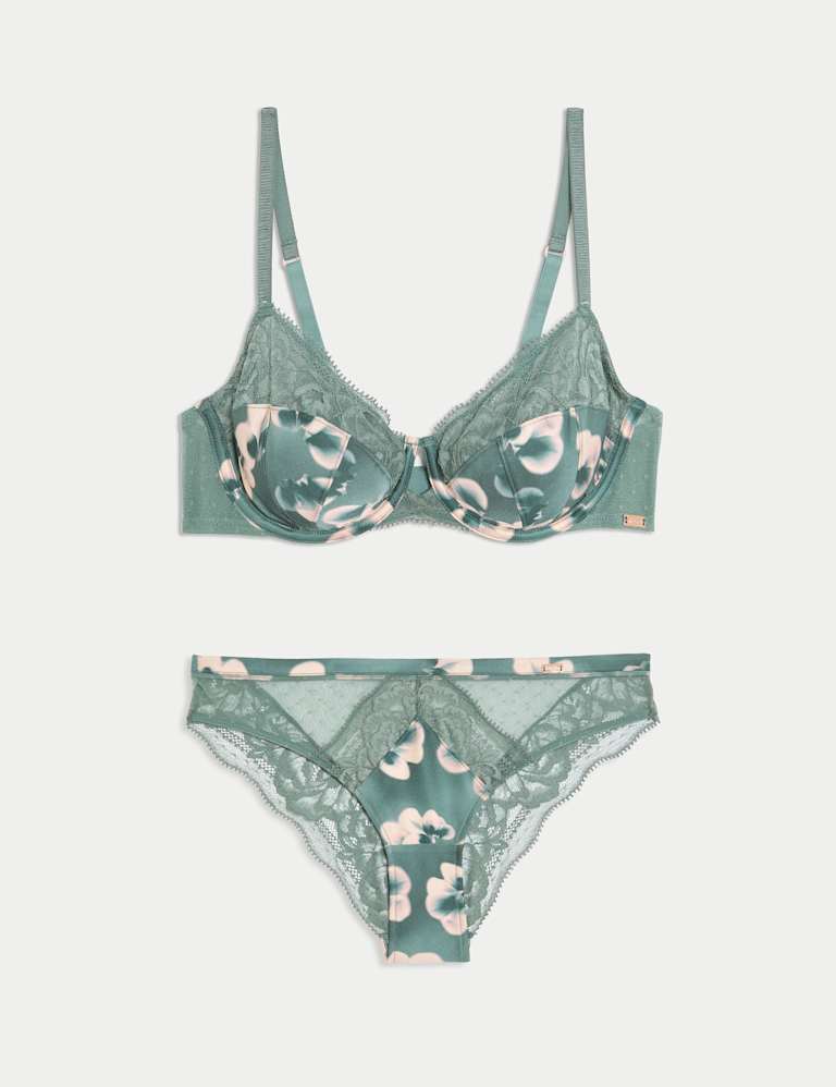 Kalina Silk & Lace Wired Balcony Bra Set A-E 2 of 6