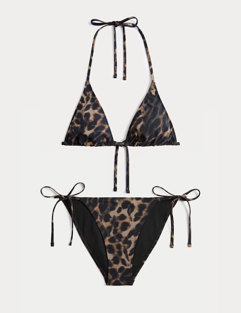 Animal Print Halterneck Triangle Bikini Set 2 of 6
