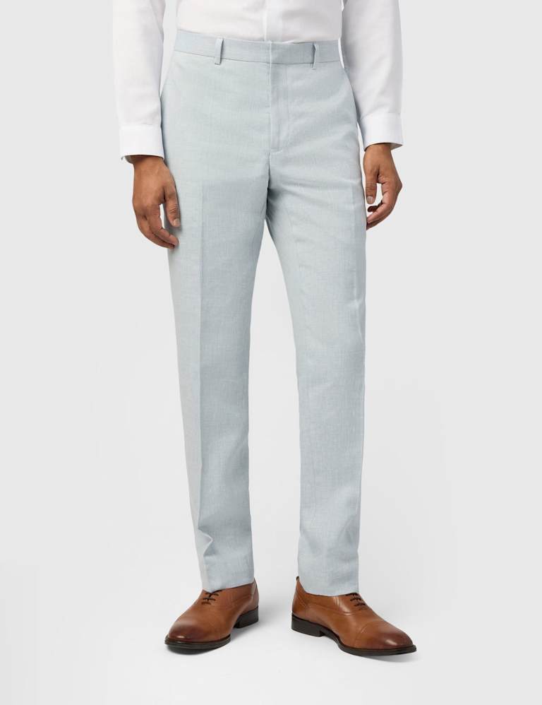 Slim Fit Linen Rich Single Breasted Suit 2 of 5