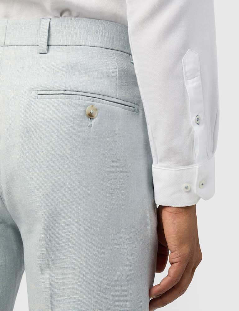 Slim Fit Linen Rich Single Breasted Suit 4 of 5