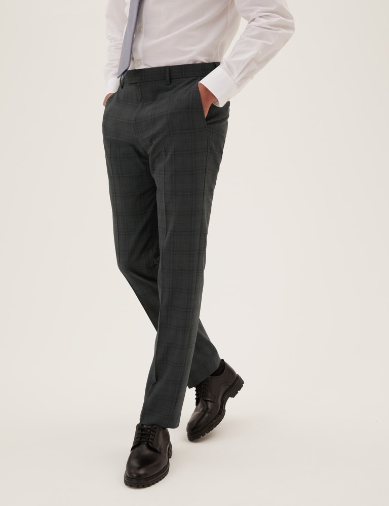Tailored Fit Wool Checked Suit 4 of 8