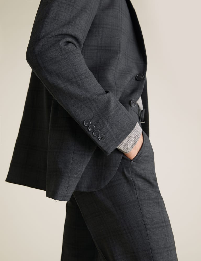 Tailored Fit Wool Checked Suit 8 of 8