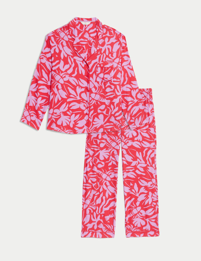 Cotton Blend Lobster Print Pyjama Top Set 2 of 6