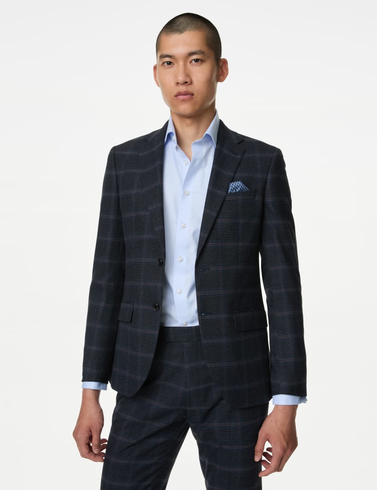 Skinny Fit Check Suit M S