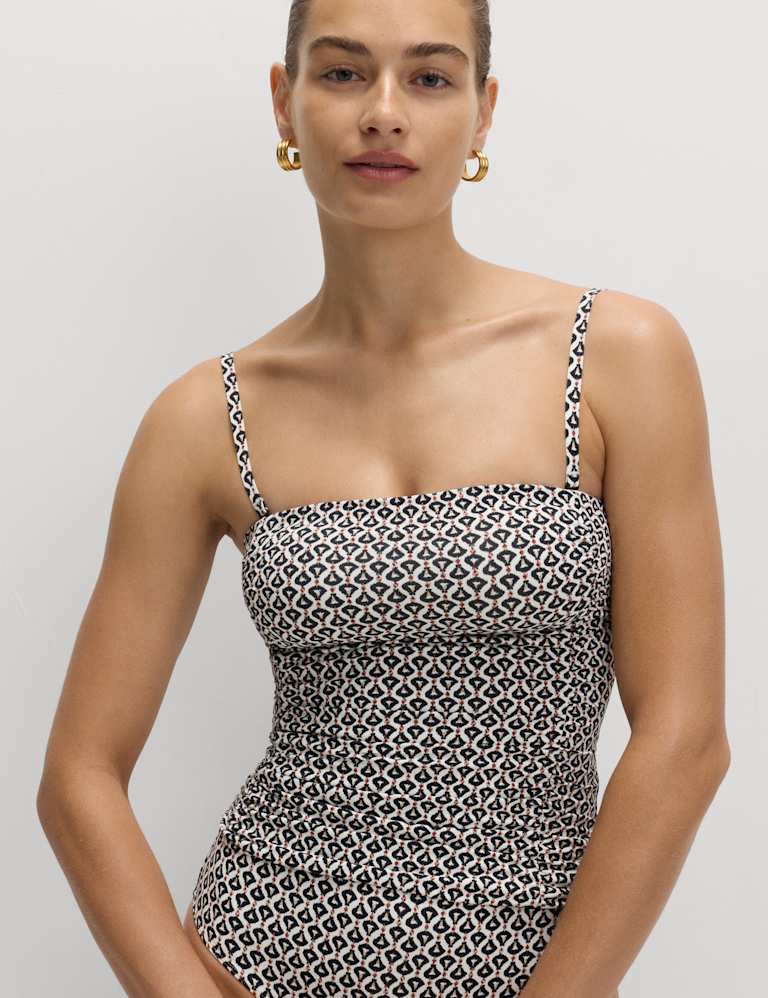 Tummy Control Printed Ruched Tankini Set 3 of 6