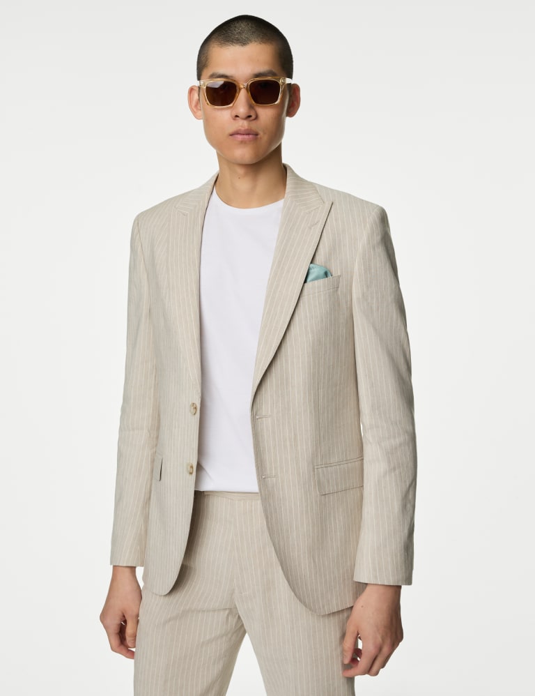 Tailored Fit Italian Linen Miracle™ Stripe Suit 2 of 7
