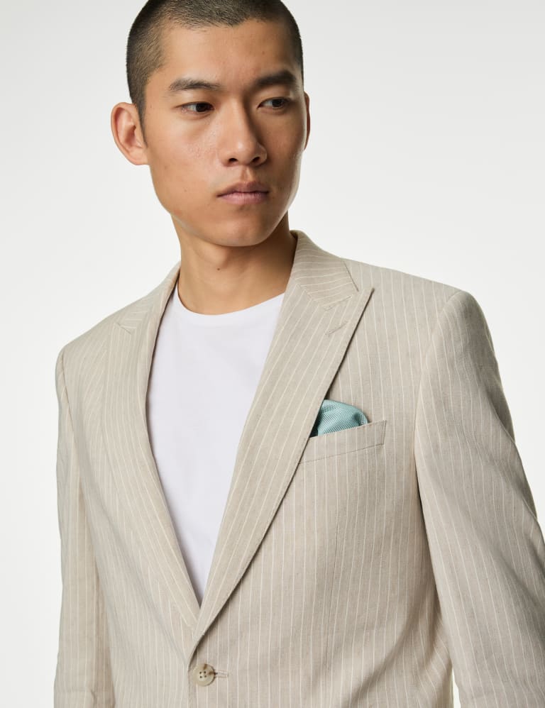Tailored Fit Italian Linen Miracle™ Stripe Suit 7 of 7