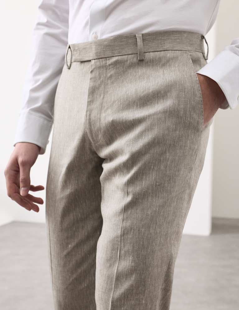 3 Piece Tailored Fit Italian Performance Linen Blend Suit 6 of 6