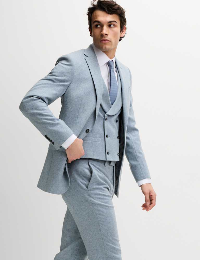 3 Piece Tailored Fit Wool Rich Tweed Suit 1 of 6