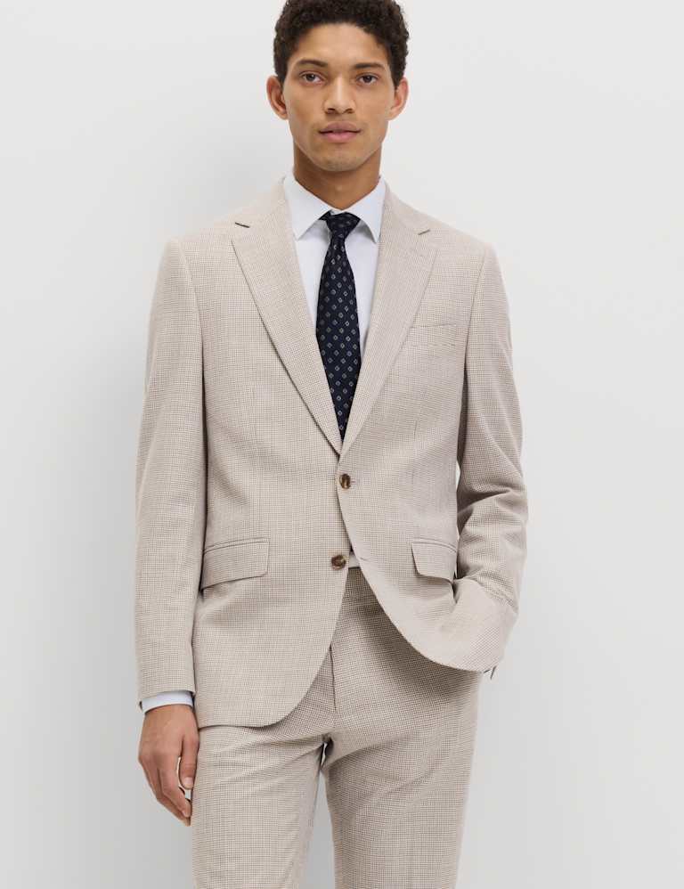 2 Piece Tailored Fit Grid Check Suit 1 of 5