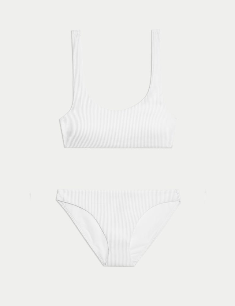 Ribbed Padded Scoop Neck Bikini Set 2 of 6