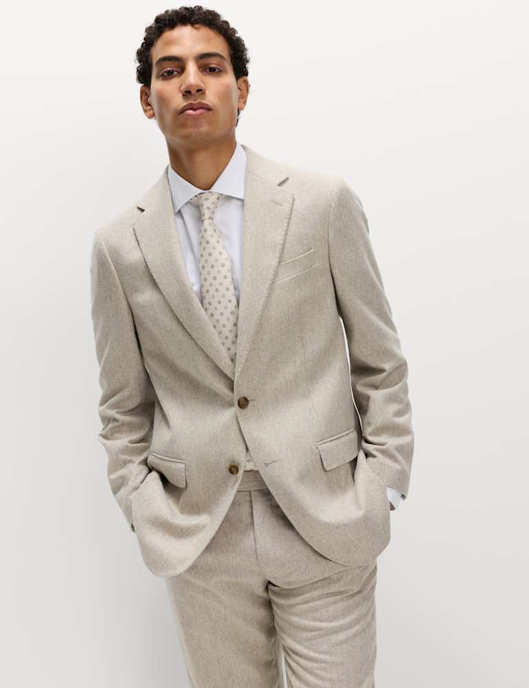 2 Piece Tailored Fit Wool Rich Tweed Suit 1 of 5