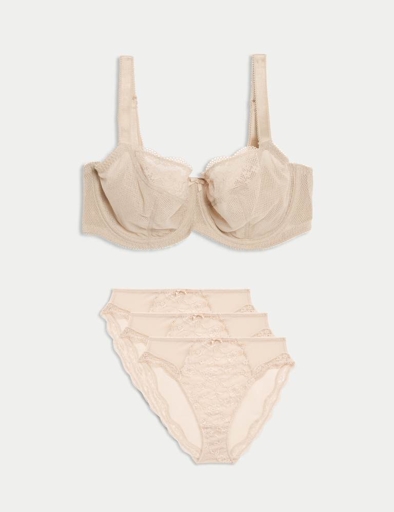 Jasmine Lace Wired Balcony Bra Set F-H 2 of 6