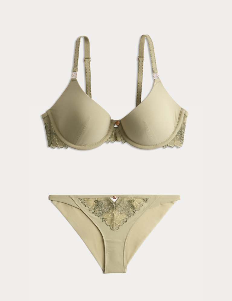 Ianthe Embroidery Wired Scoop Demi Bra Set A-E 2 of 6