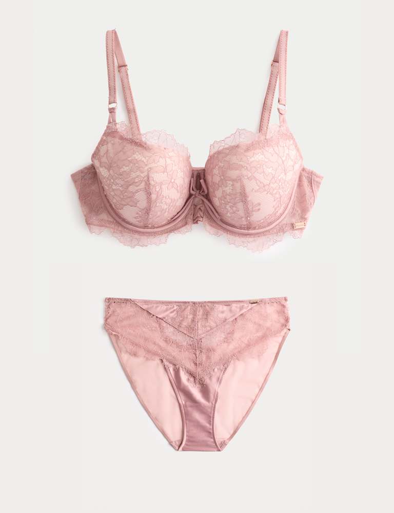 Forget Me Not Lace Wired Balcony Bra Set A-E 2 of 6