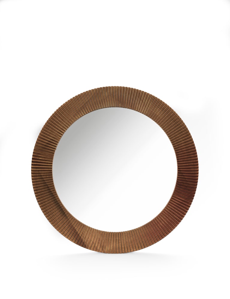 Fredrick Wooden Frame Round Wall Mirror 2 of 5