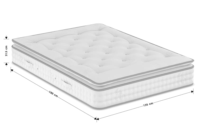 2500 Luxury British Wool Pocket Spring Medium Pillowtop Mattress Luxury British Wool M S
