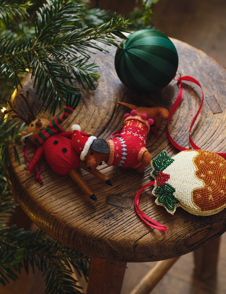 Beaded Christmas Pudding Hanging Decoration 4 of 4