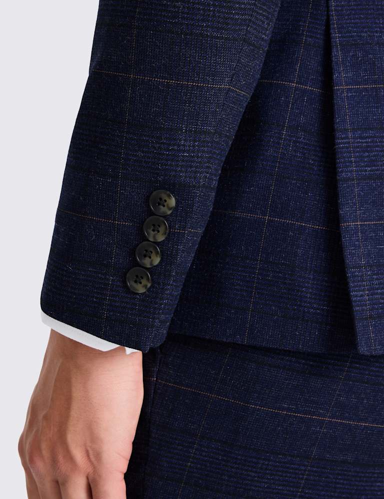 3 Piece Slim Fit Check Stretch Suit 7 of 7