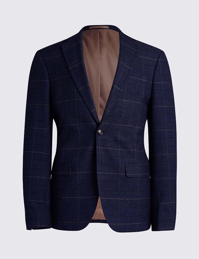 3 Piece Slim Fit Check Stretch Suit 2 of 7