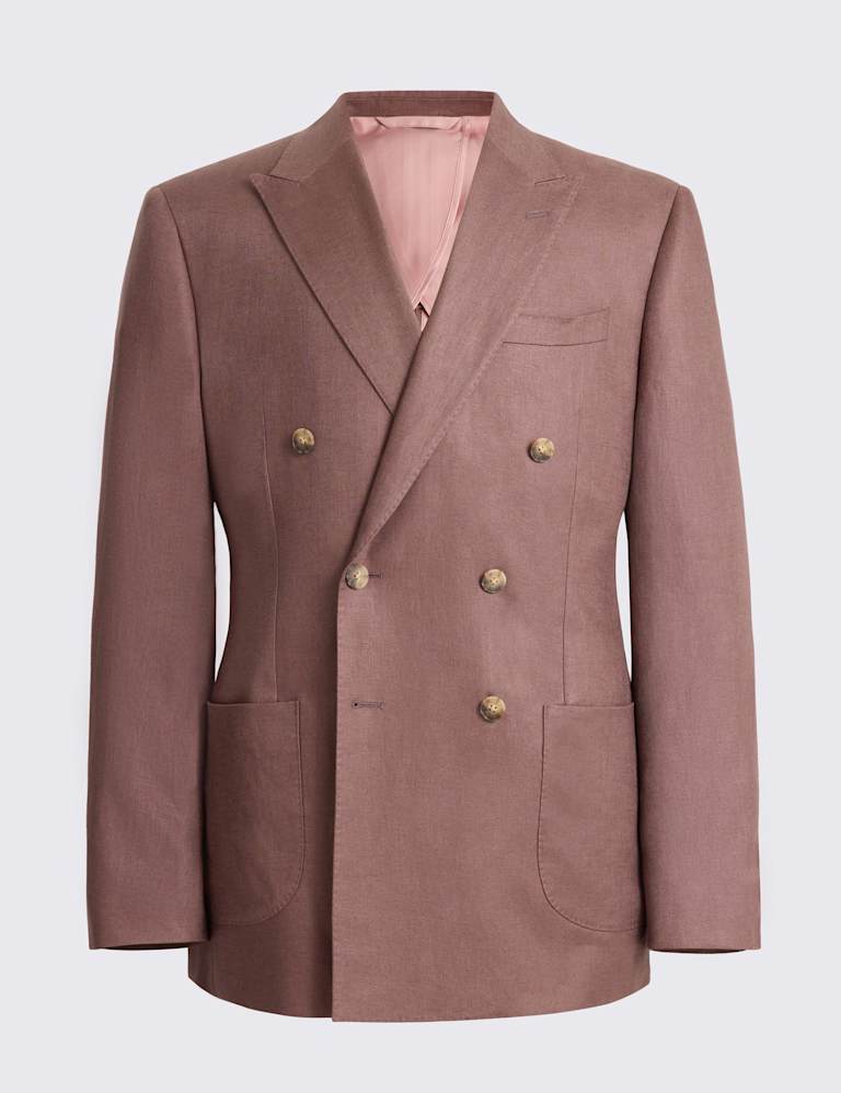 Slim Fit Pure Linen Double Breasted Suits 1 of 5