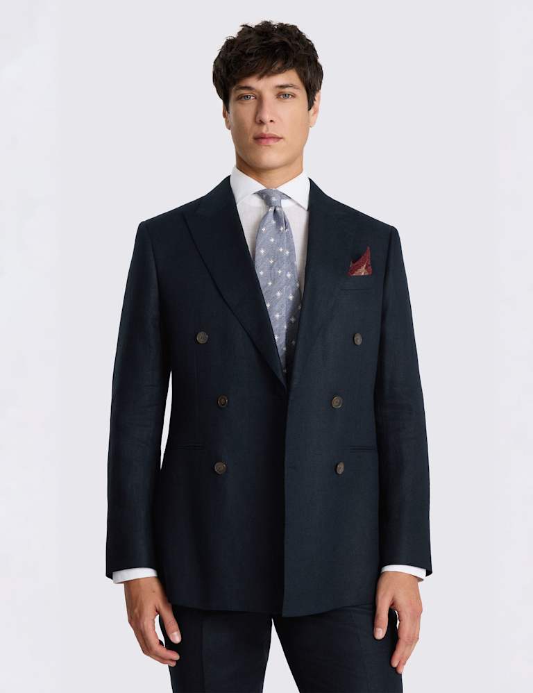 Tailored Fit Pure Linen Double Breasted Suit 1 of 5