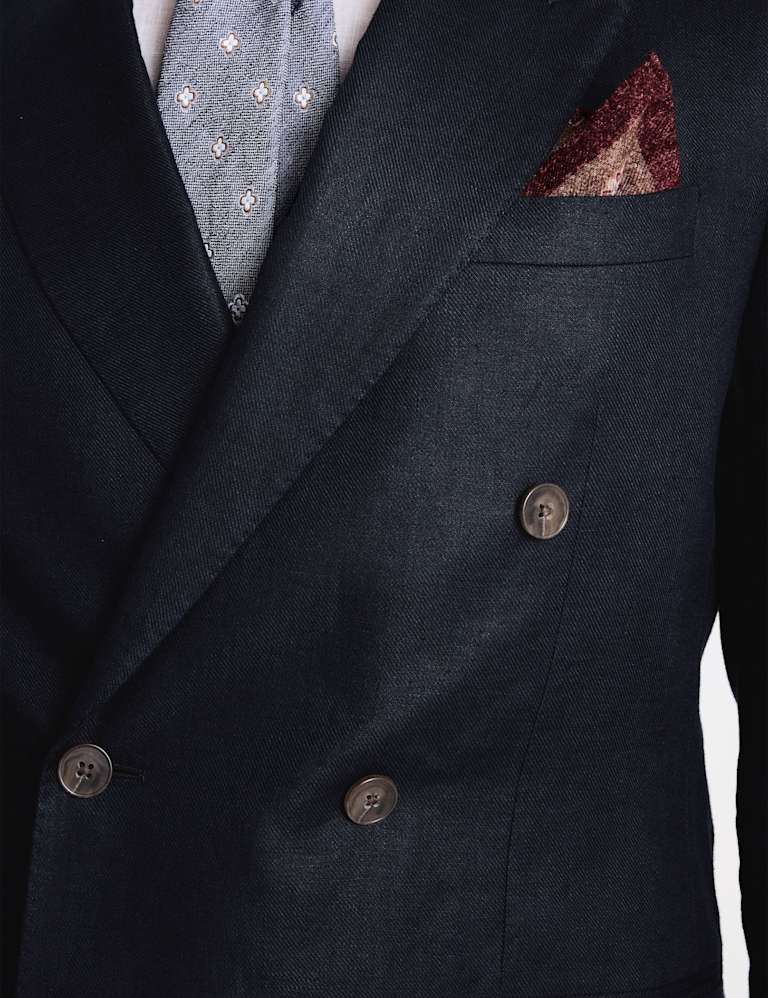 Tailored Fit Pure Linen Double Breasted Suit 5 of 5
