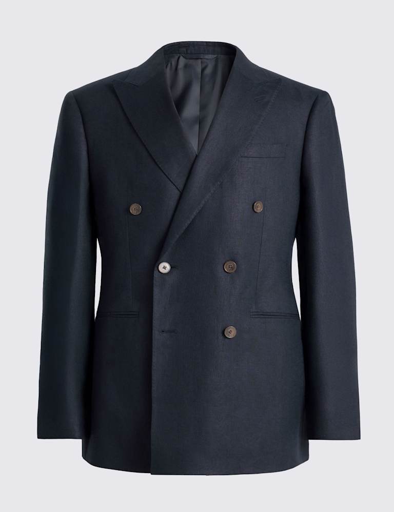 Tailored Fit Pure Linen Double Breasted Suit 2 of 5