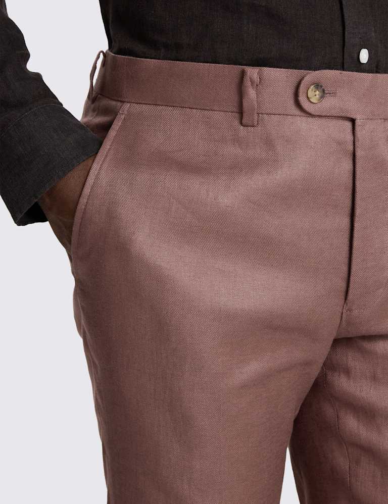 Slim Fit Pure Linen Double Breasted Suits 2 of 5