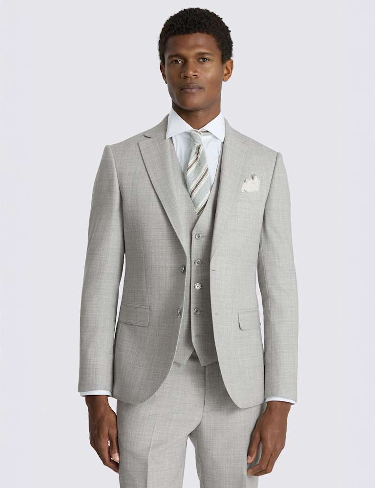 3 Piece Slim Fit Wool Blend Marl Suit 1 of 7