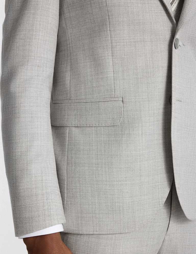 3 Piece Slim Fit Wool Blend Marl Suit 7 of 7