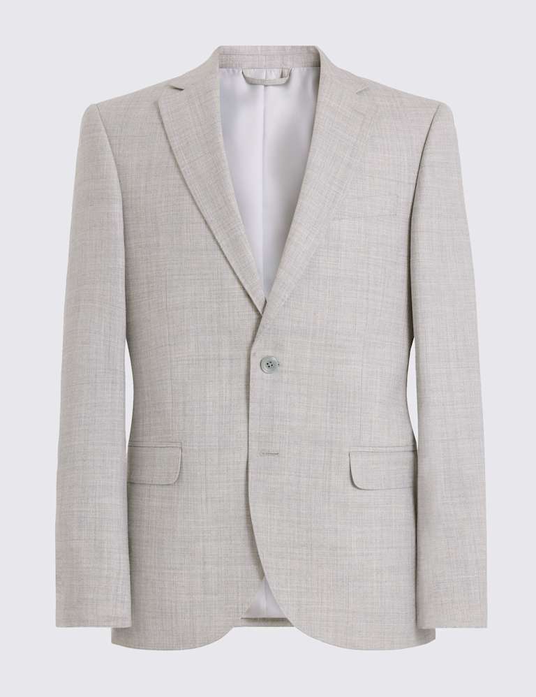 3 Piece Slim Fit Wool Blend Marl Suit 2 of 7