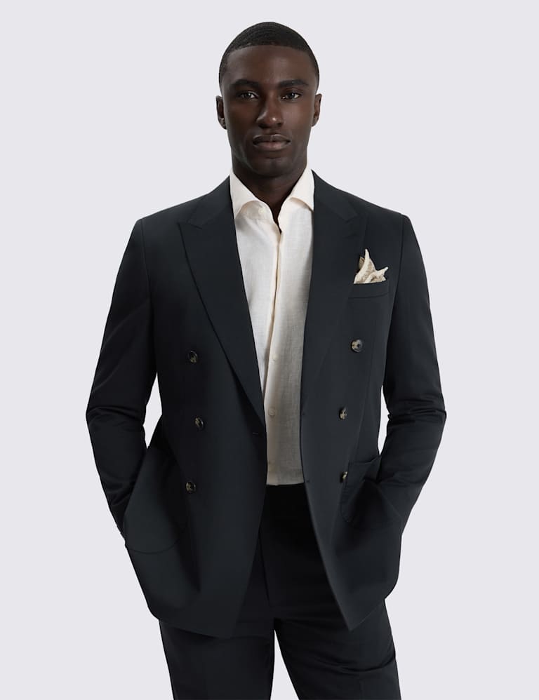 2 Piece Slim Fit Cotton Rich Double Breasted Suit 1 of 5