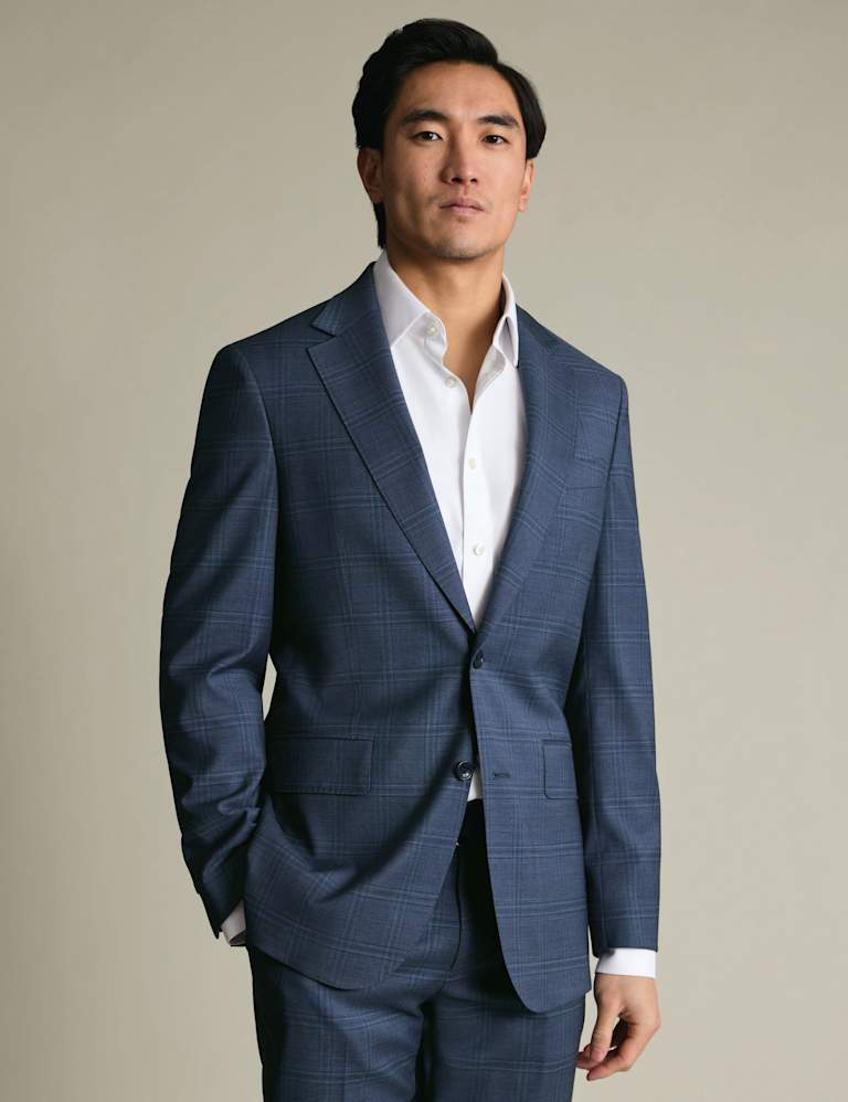 2 Piece Slim Fit Wool Rich Check Suit 1 of 4