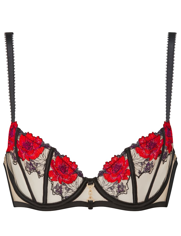 Sheer Floral Wired Balcony Bra Set (A-D) 2 of 9