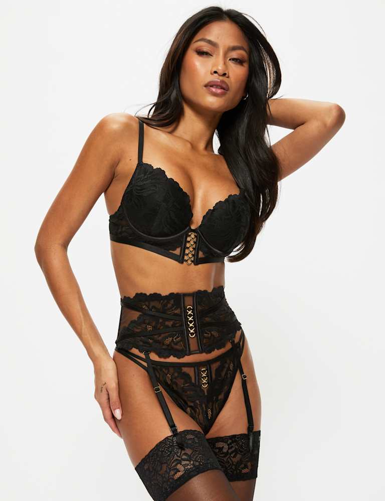 Lace Wired Plunge Bra Set (A-G) 5 of 6