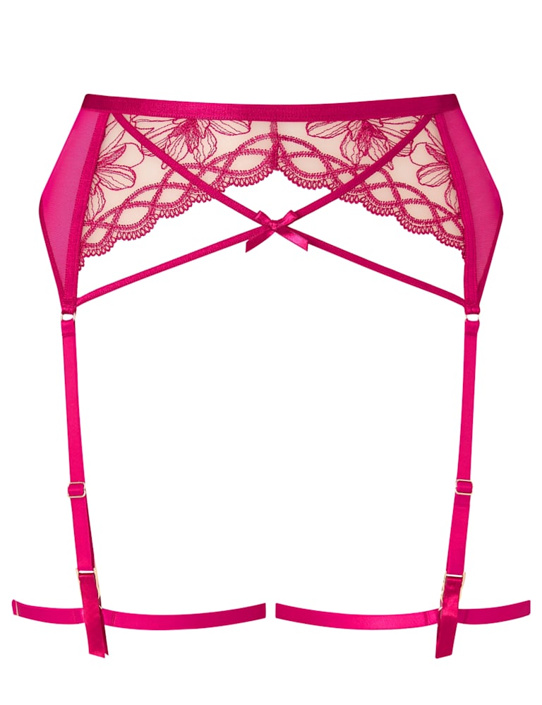 Mesh Embroidered Wired Balcony Bra Set (A-G) 4 of 9