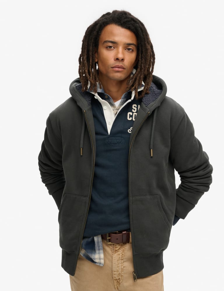 Cotton Rich Zip Up Hoodie 1 of 5