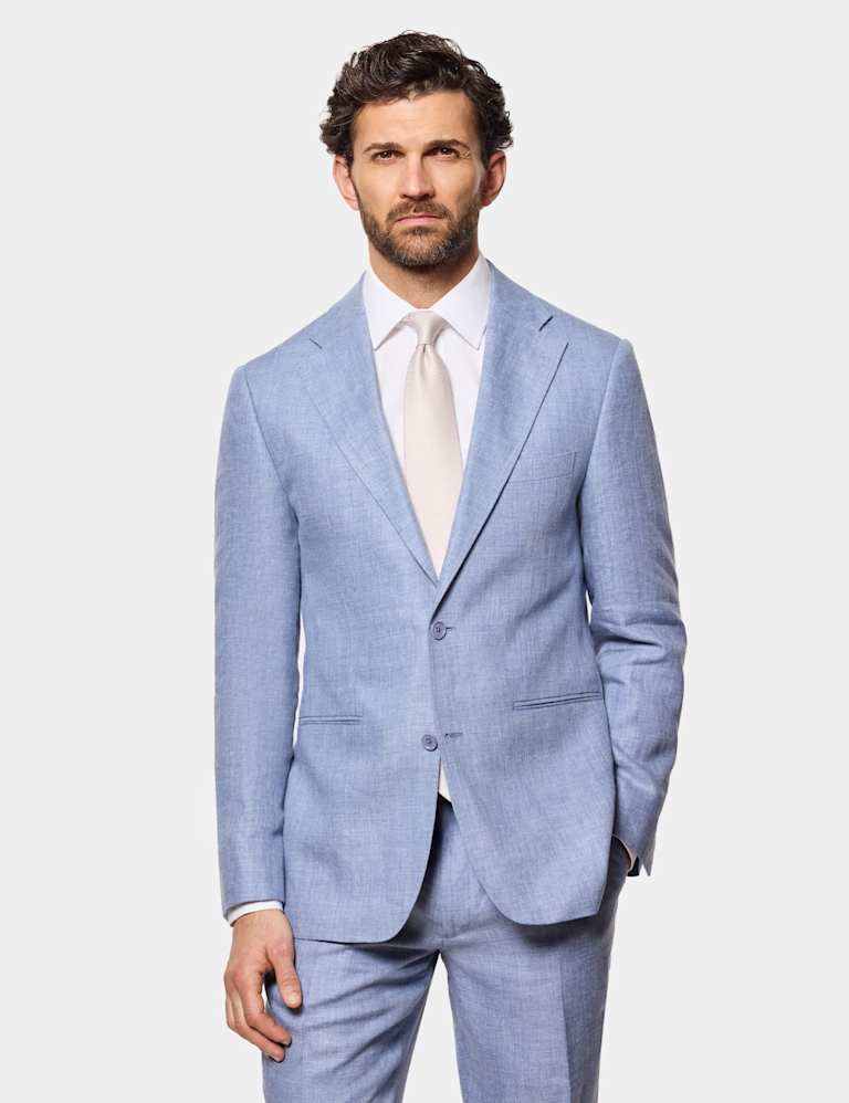 3 Piece Tailored Fit Pure Linen Suit 1 of 7