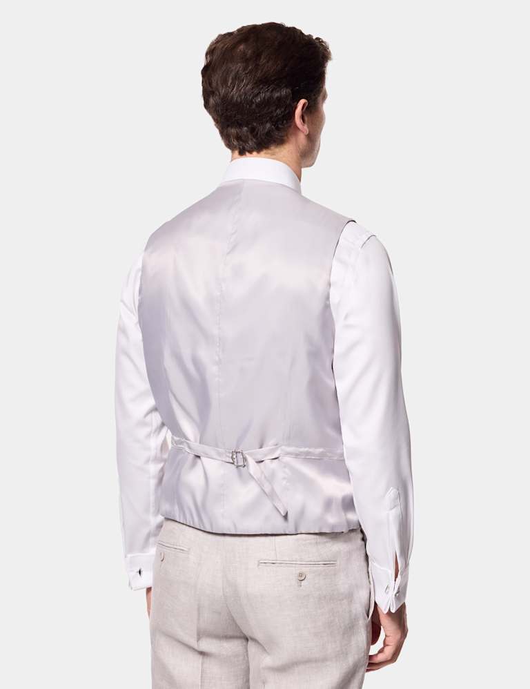 3 Piece Tailored Fit Pure Linen Suit 6 of 6