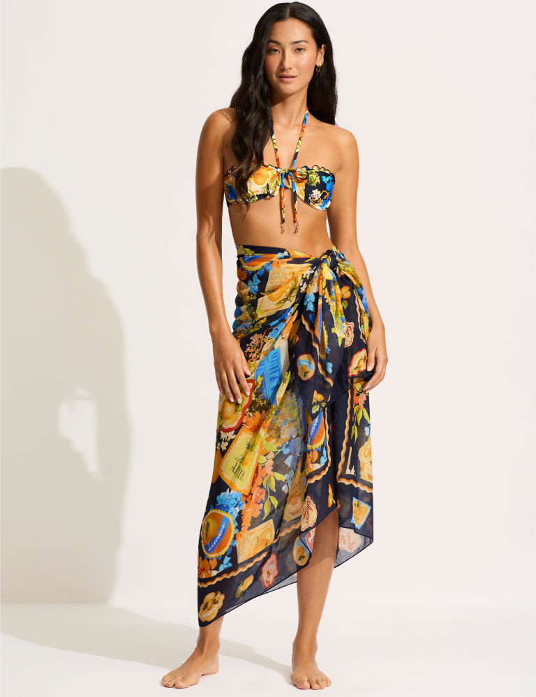 Ciao Bella Pure Cotton Beach Cover Up Sarong Seafolly M S IE