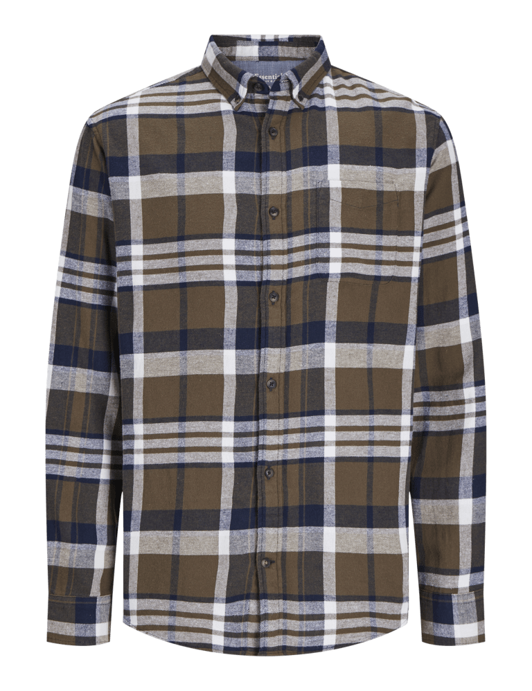 Slim Fit Pure Cotton Checked Overshirt 2 of 7